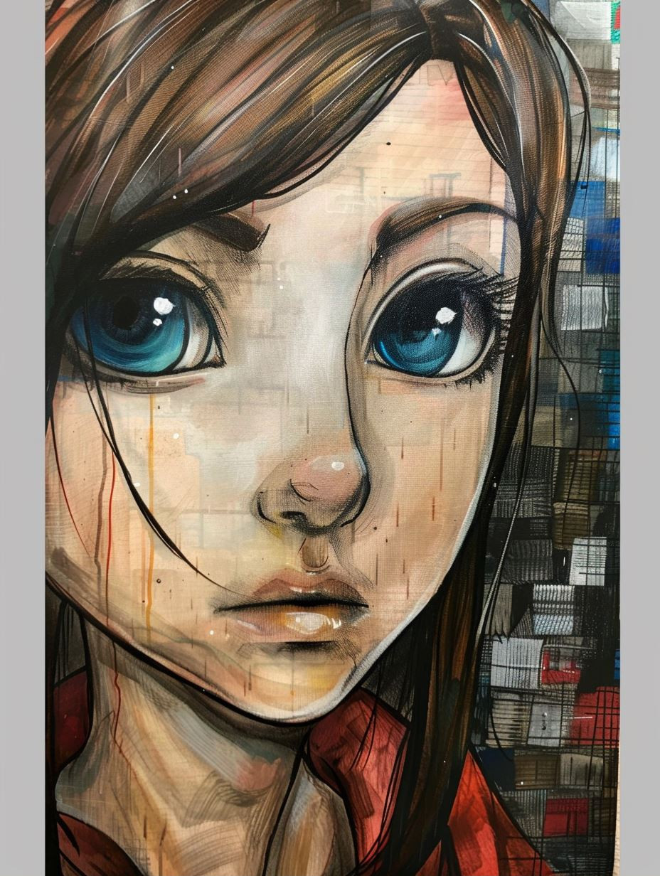 Ethereal Gaze Digital Portrait
