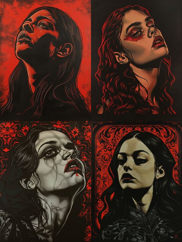 Crimson Shadows Dramatic Portrait