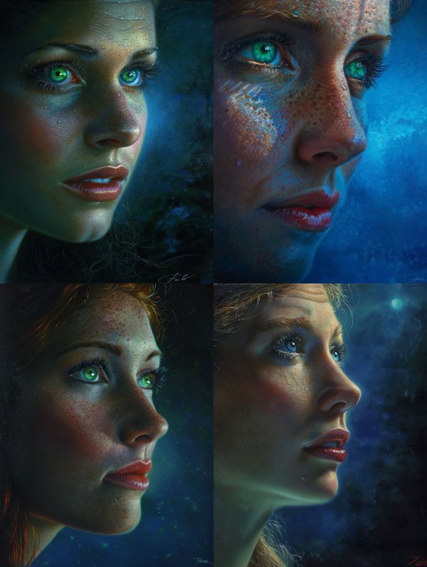 Ethereal Gaze in Dewy Light