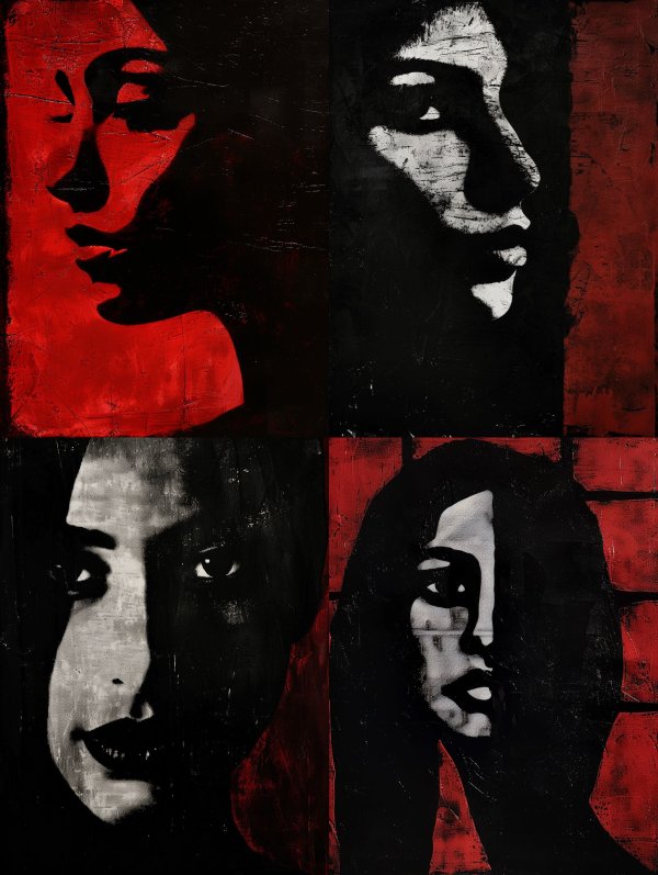 Crimson Shadow Portrait