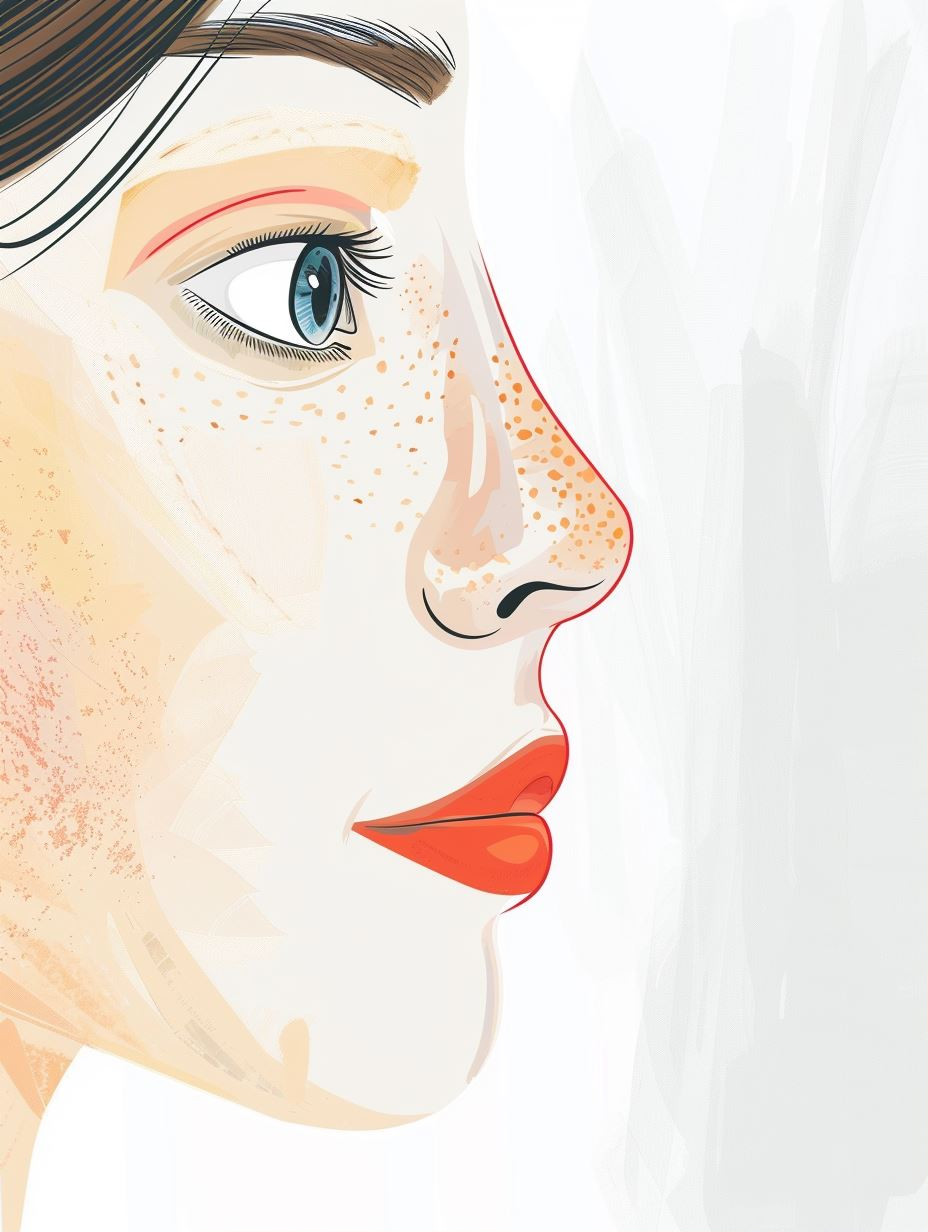 Modern Minimalist Freckled Portrait