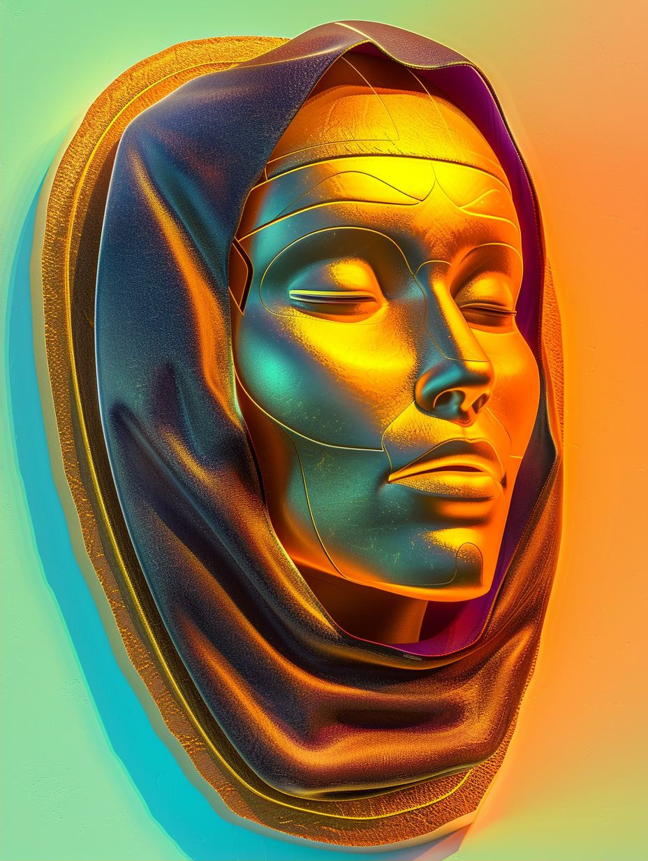 Neon Ethereal Cybernetic Portrait