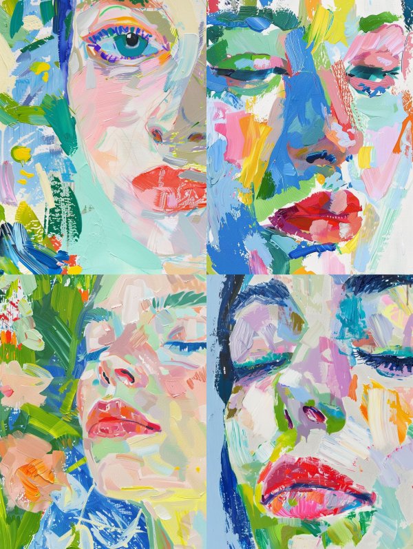 Abstract Pastel Portrait Expression