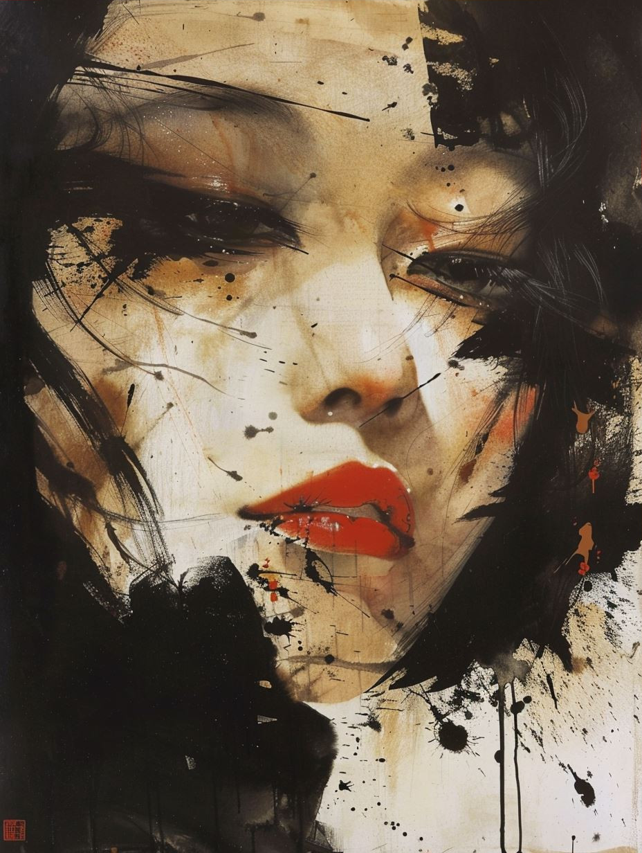 Ink Wash Ethereal Portrait