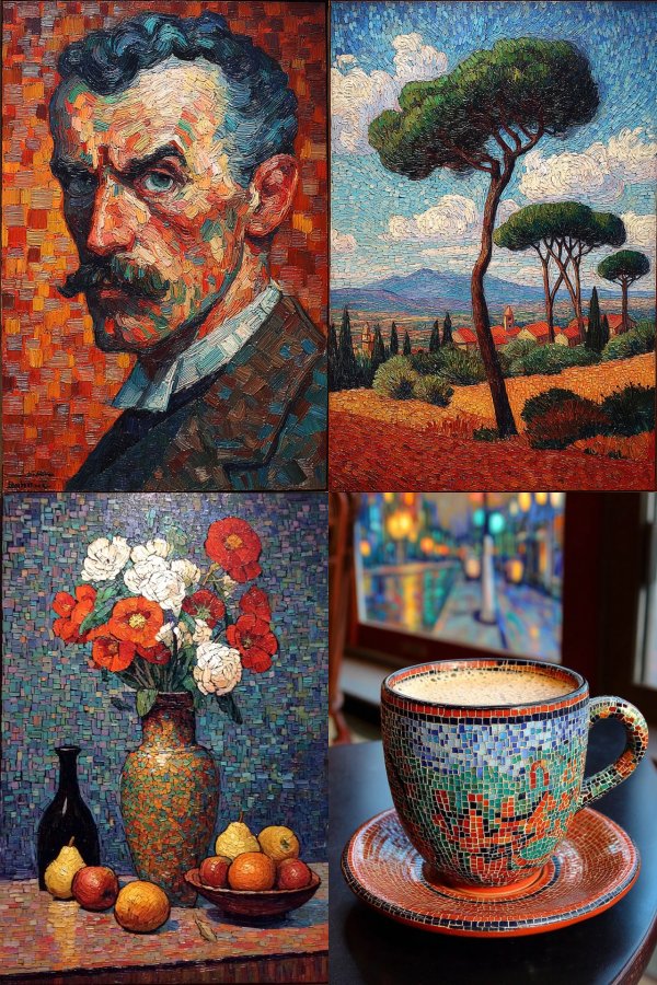 Impressionist Mosaic Portrait