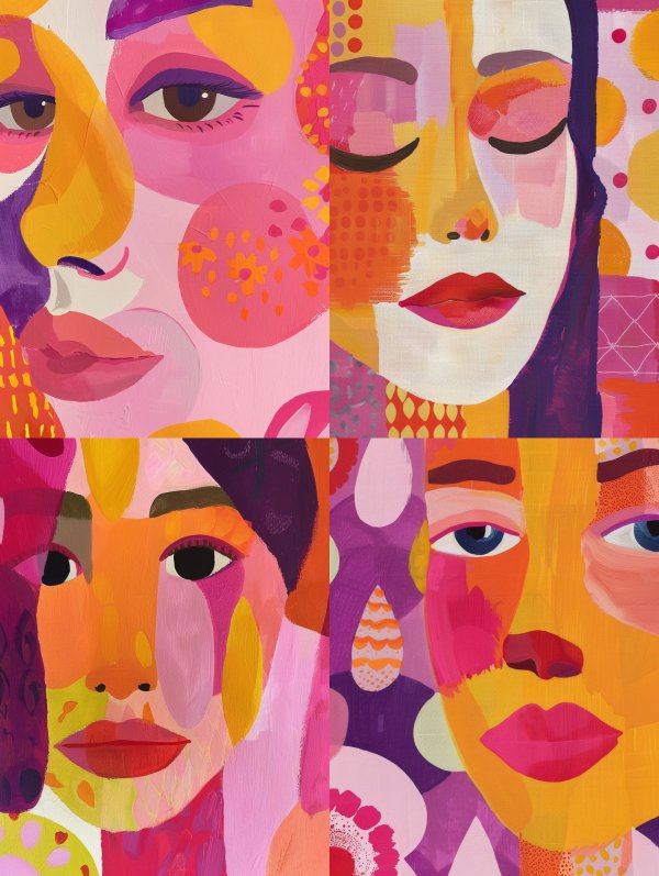 Vibrant Abstract Floral Portrait