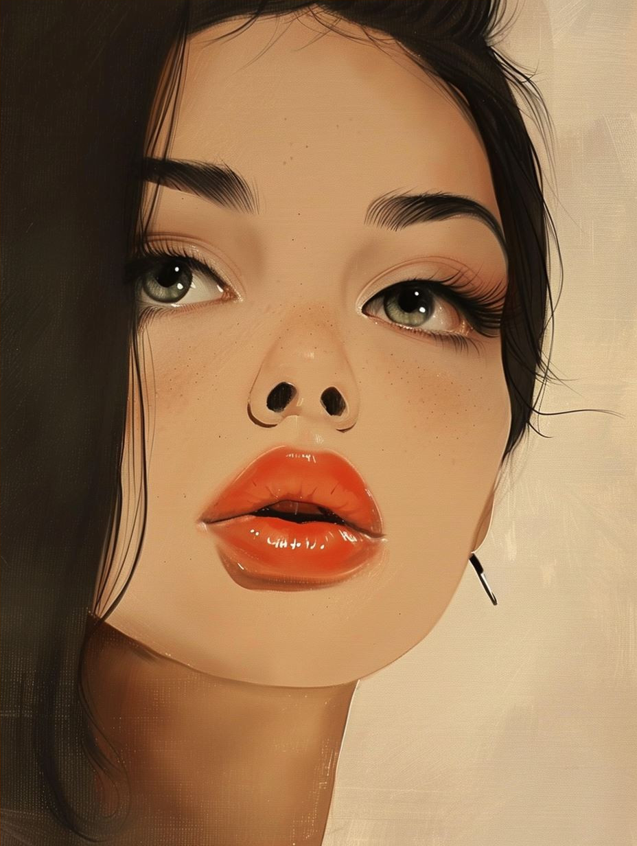 Serene Digital Portrait Study