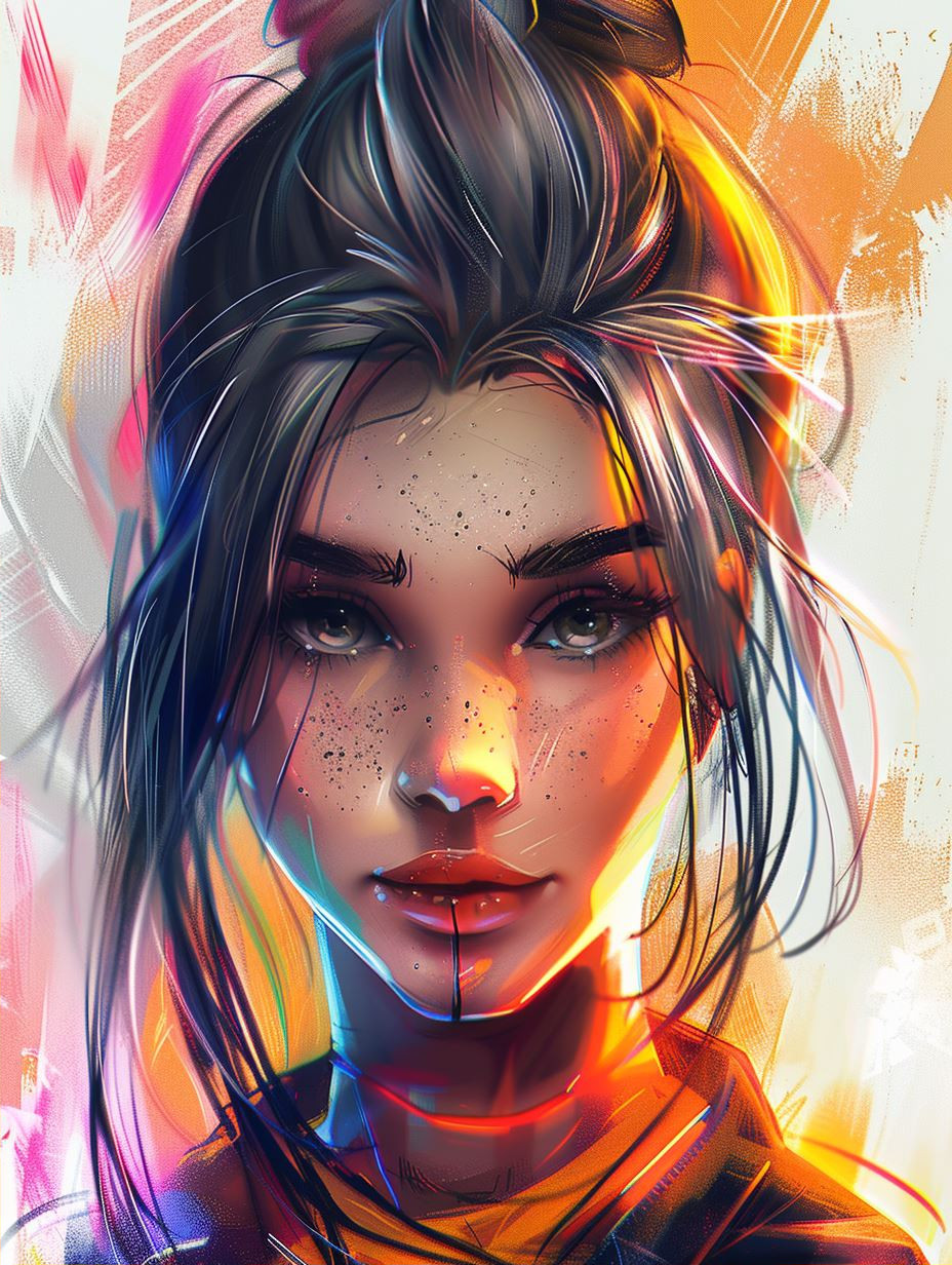 Ember Glow Digital Portrait