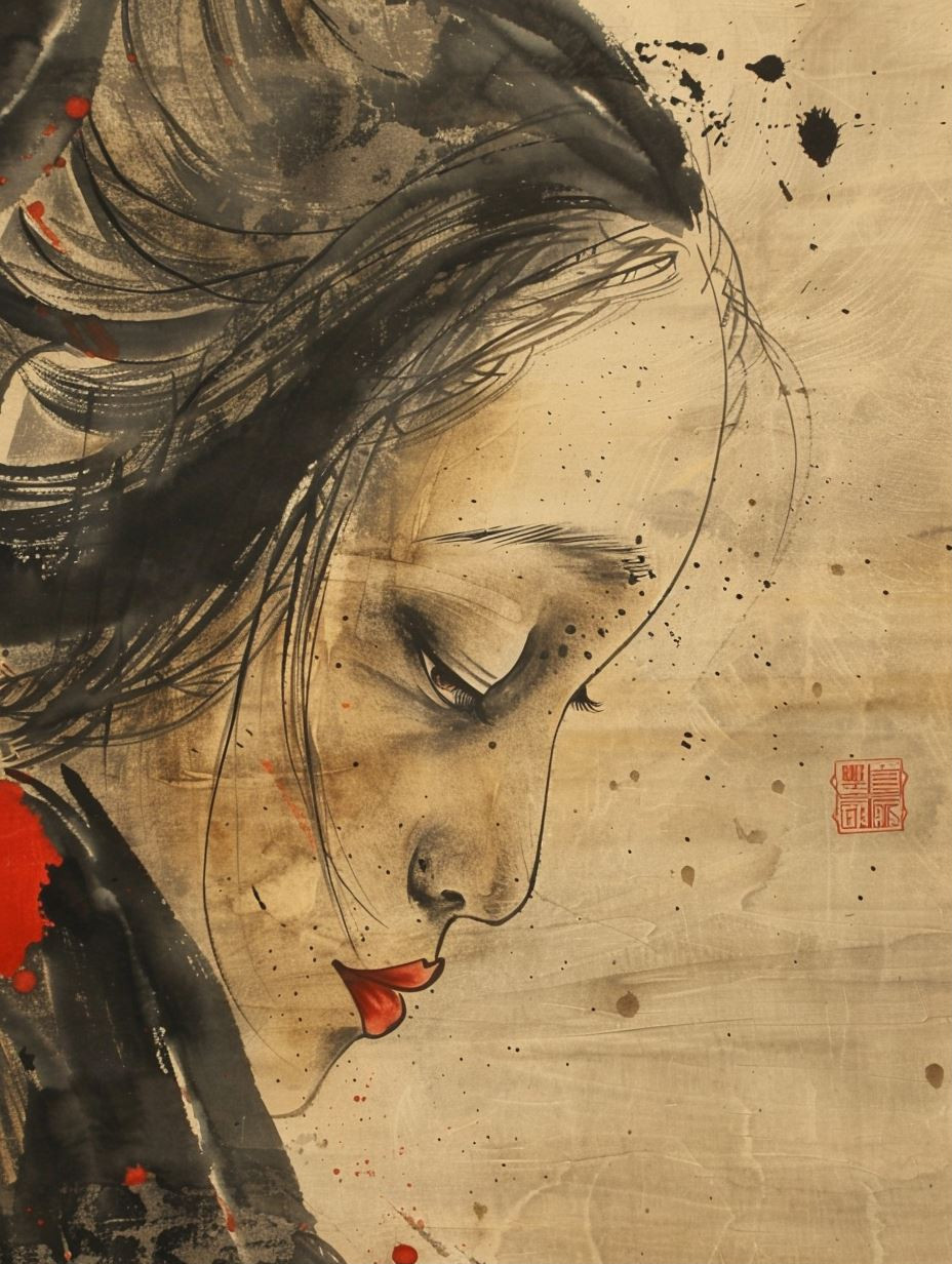 Ink Wash Ethereal Portrait