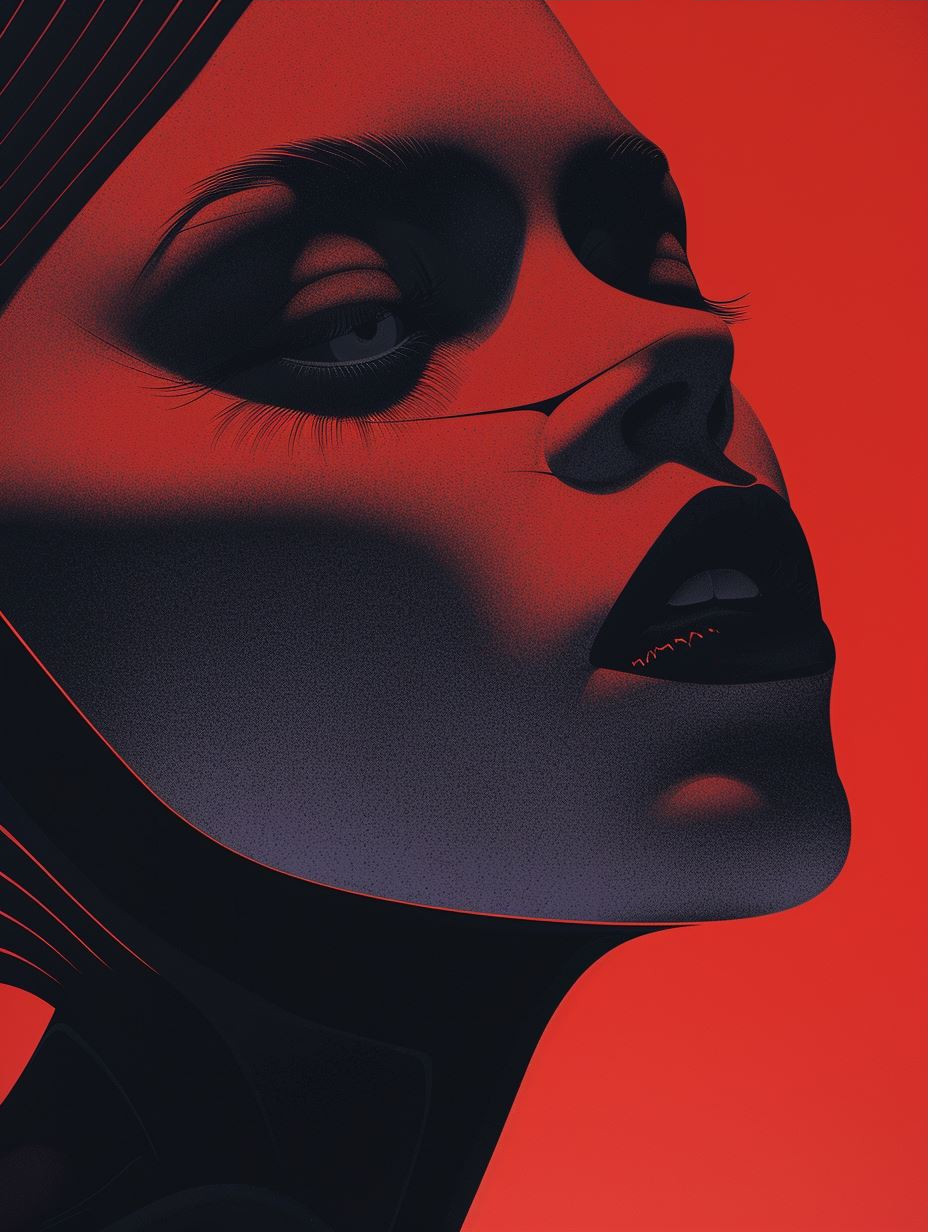 Neon Noir Digital Portrait