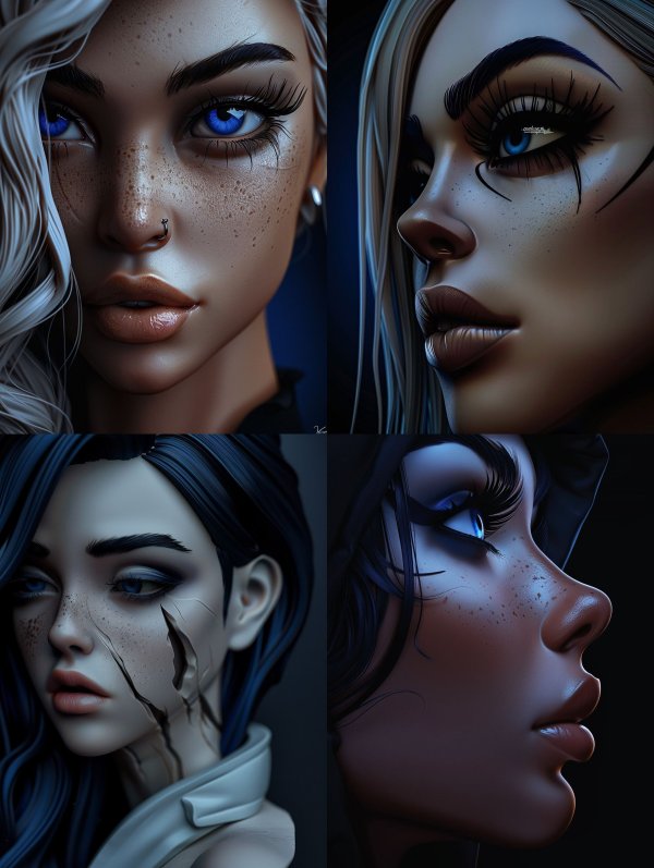 Ethereal Gaze with Silver Tresses