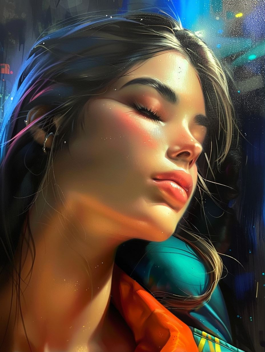 Neon Glow Ethereal Portrait