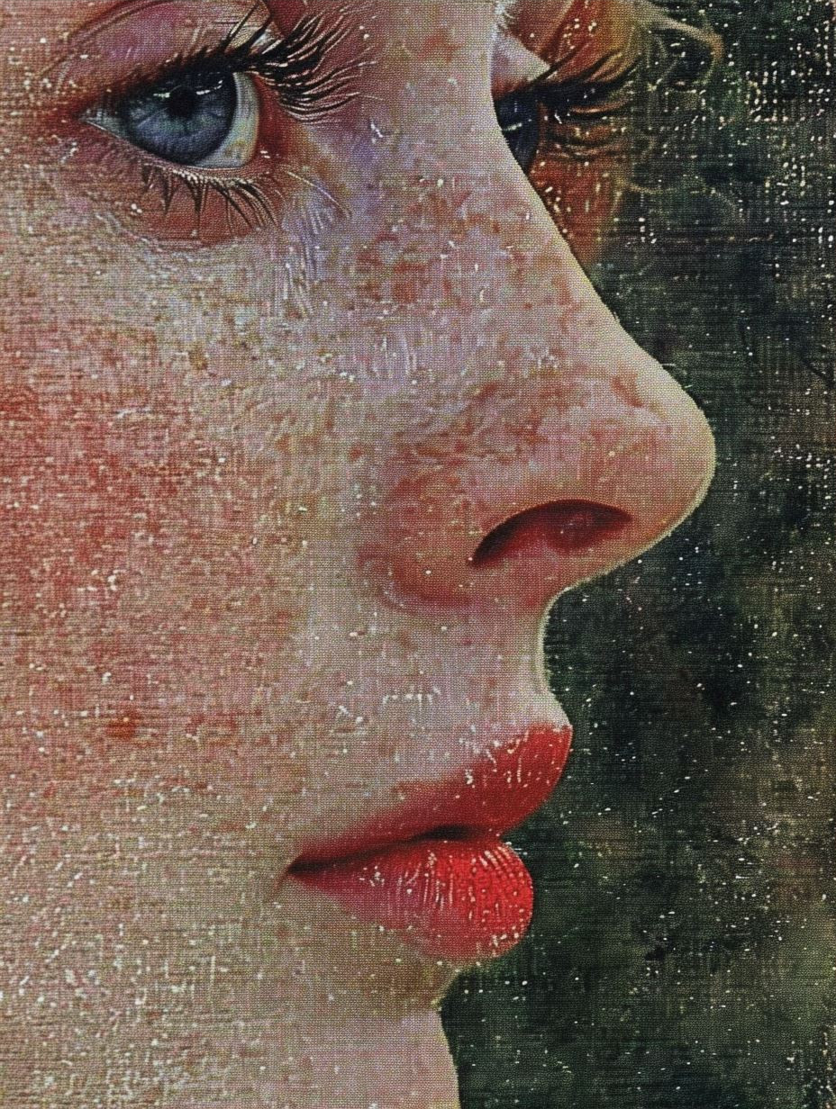 Vintage Freckled Portrait in Lace
