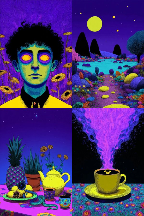 Neon Psychedelic Portrait