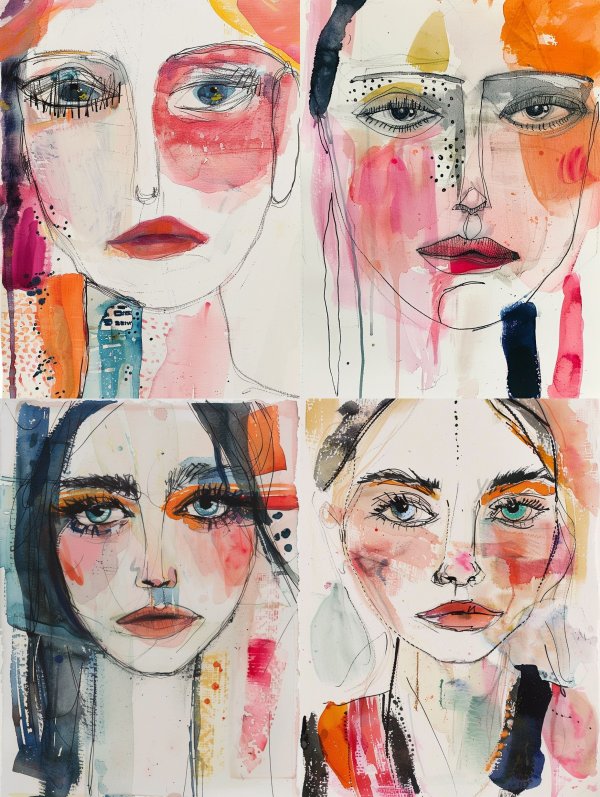 Abstract Watercolor Ethereal Portrait