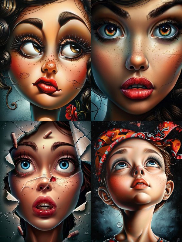 Whimsical Vintage Doll Portrait