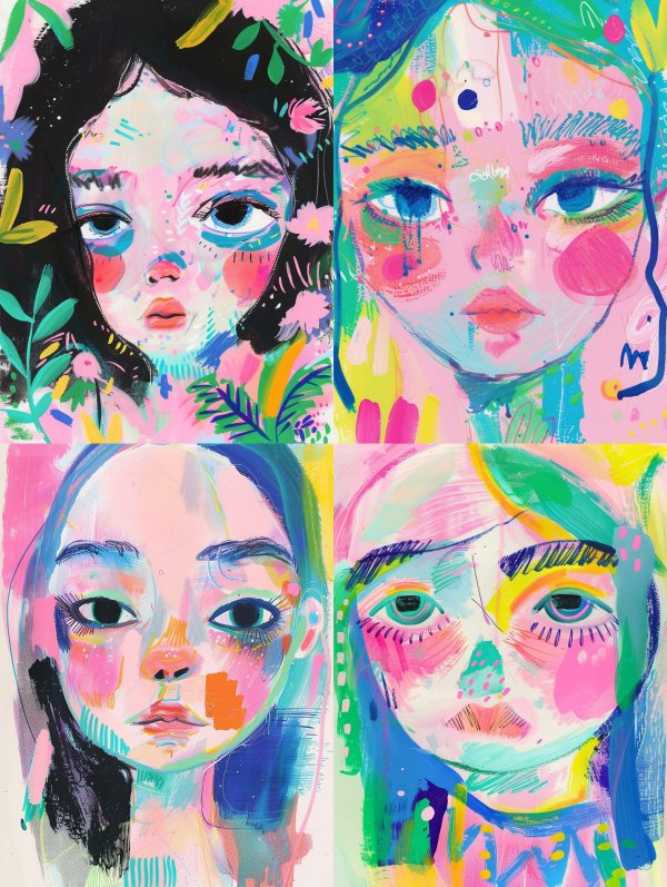 Vibrant Surrealist Female Portraits