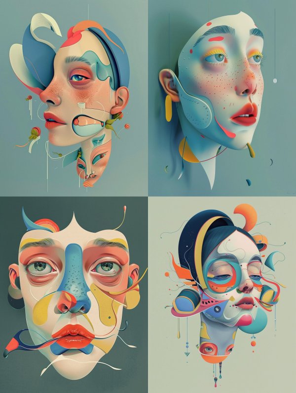 Surrealist Pastel Fragments