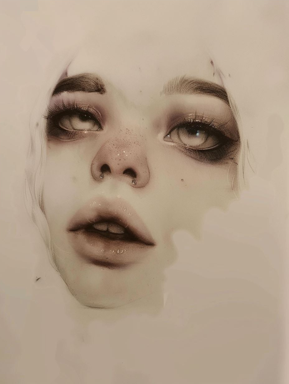Ethereal Gaze Through Frosted Glass