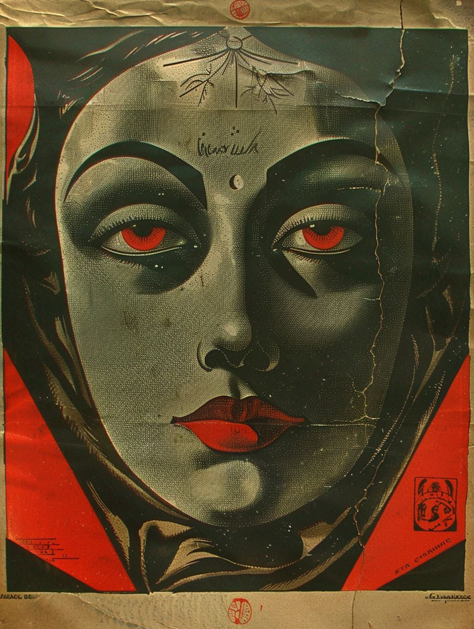 Crimson Gaze Vintage Noir