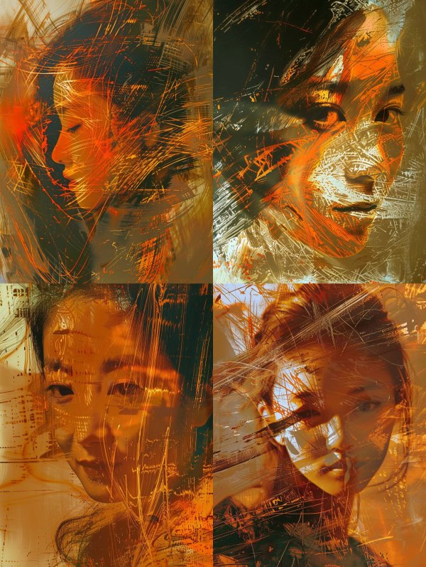 Fragmented Soul in Amber Light