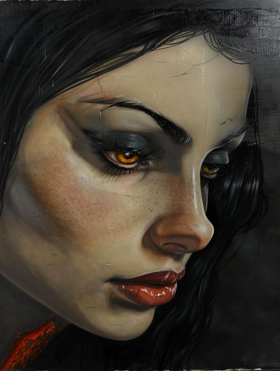Amber Eyes Distressed Portrait