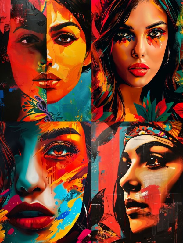 Vibrant Dualistic Portrait Study