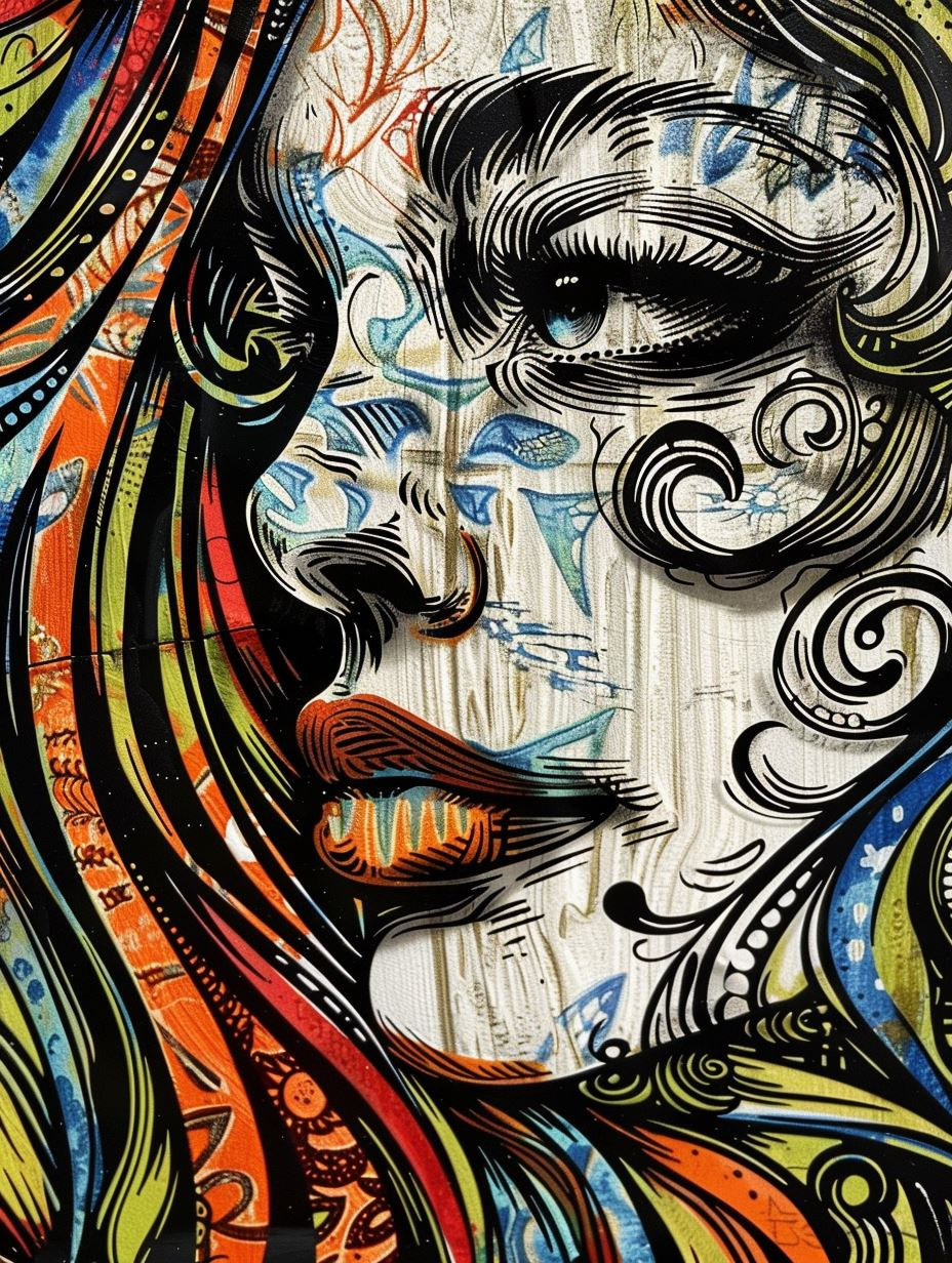 Vibrant Psychedelic Urban Portrait