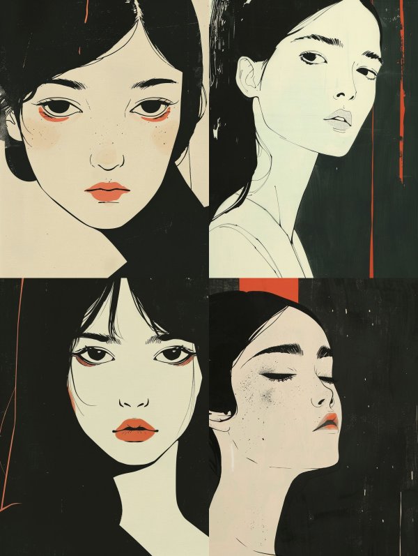 Melancholic Noir Manga Portrait