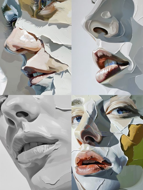 Fragmented Porcelain Portrait Study