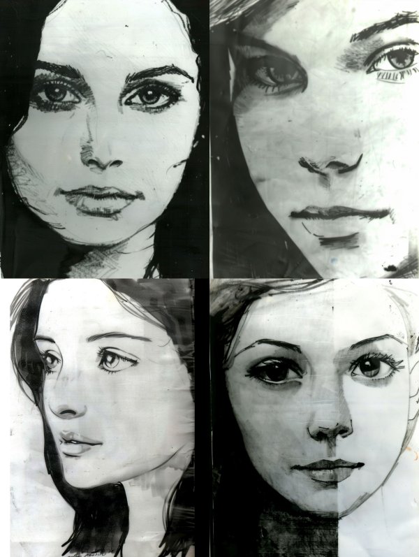 Haunting Monochrome Ink Portrait
