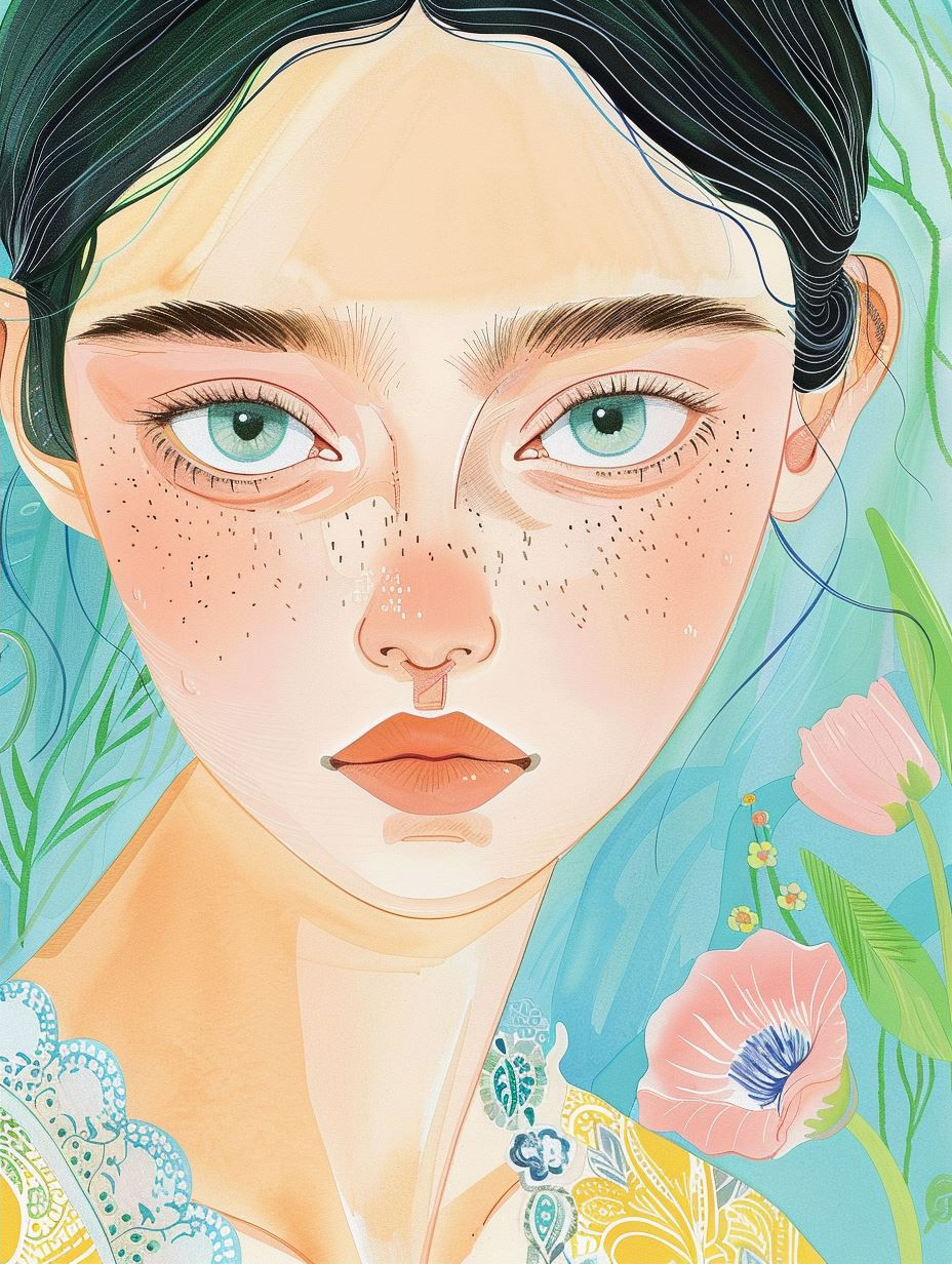 Ethereal Pastel Floral Portrait