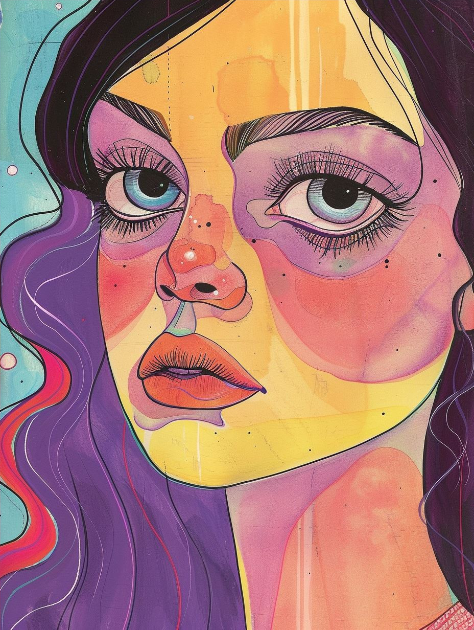 Neon Pastel Pop Art Portrait