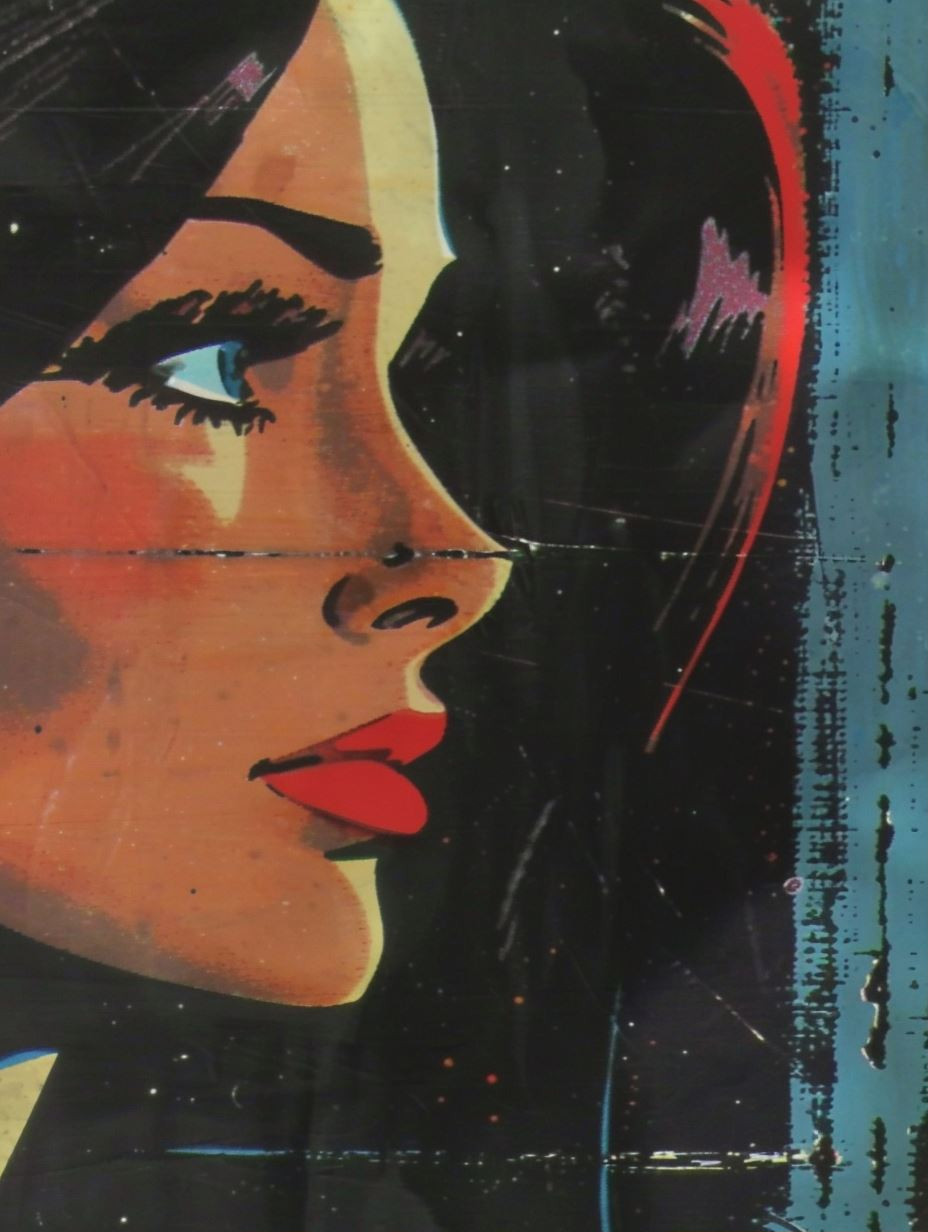 Vintage Noir Pop Art Portrait