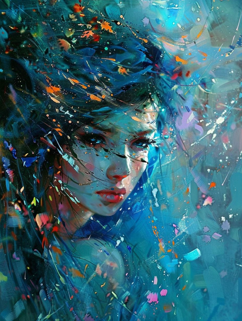 Ethereal Azure Dream Portrait
