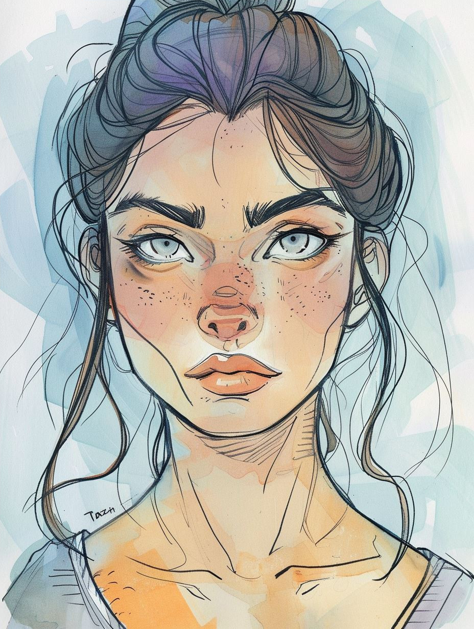 Ethereal Watercolor Portrait Study