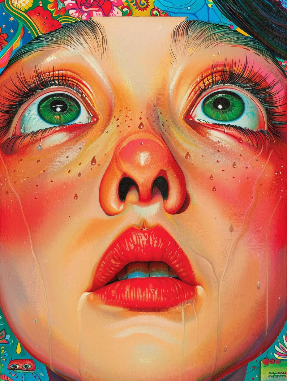 Vibrant Neon Psychedelic Portrait