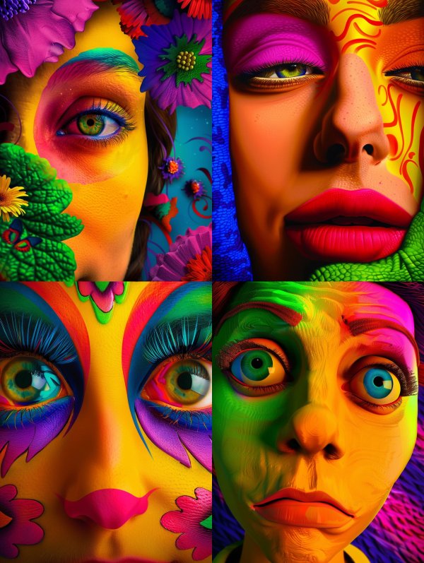 Psychedelic Floral Portrait Vision