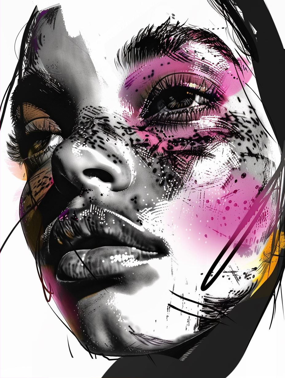 Neon Glitch Cyber Portrait
