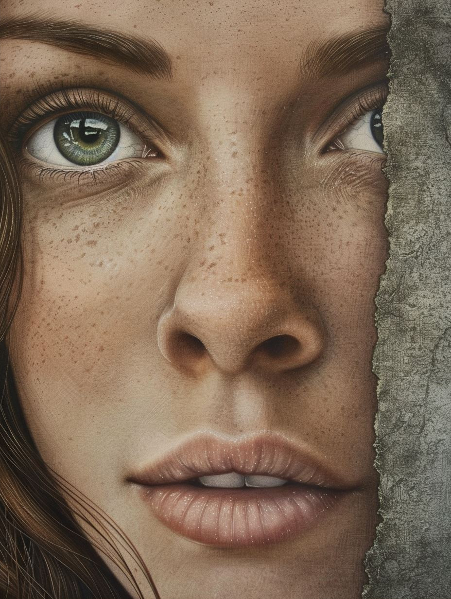 Hyperreal Freckled Gaze