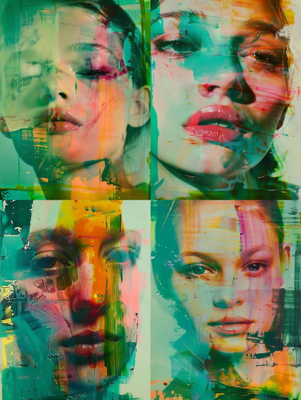 Abstract Neon Glitch Portraiture