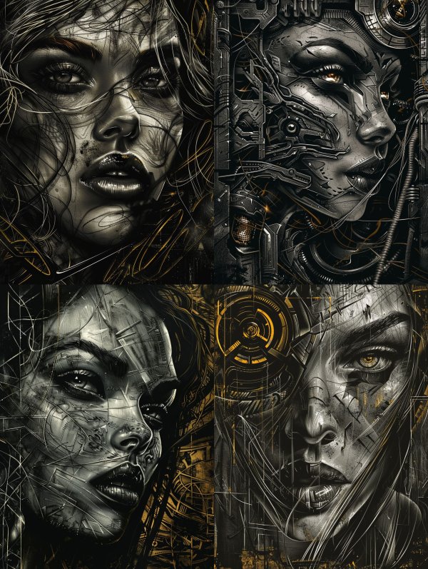 Gilded Shadows Noir Portrait
