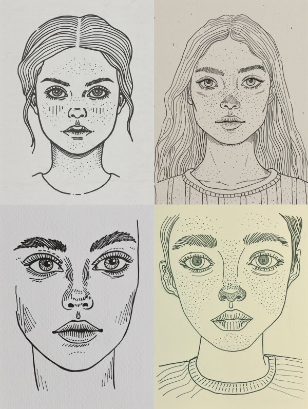 Minimalist Ink Portrait Study