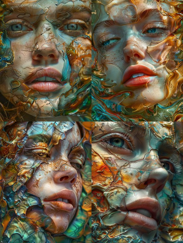 Fractured Porcelain Soul Portrait