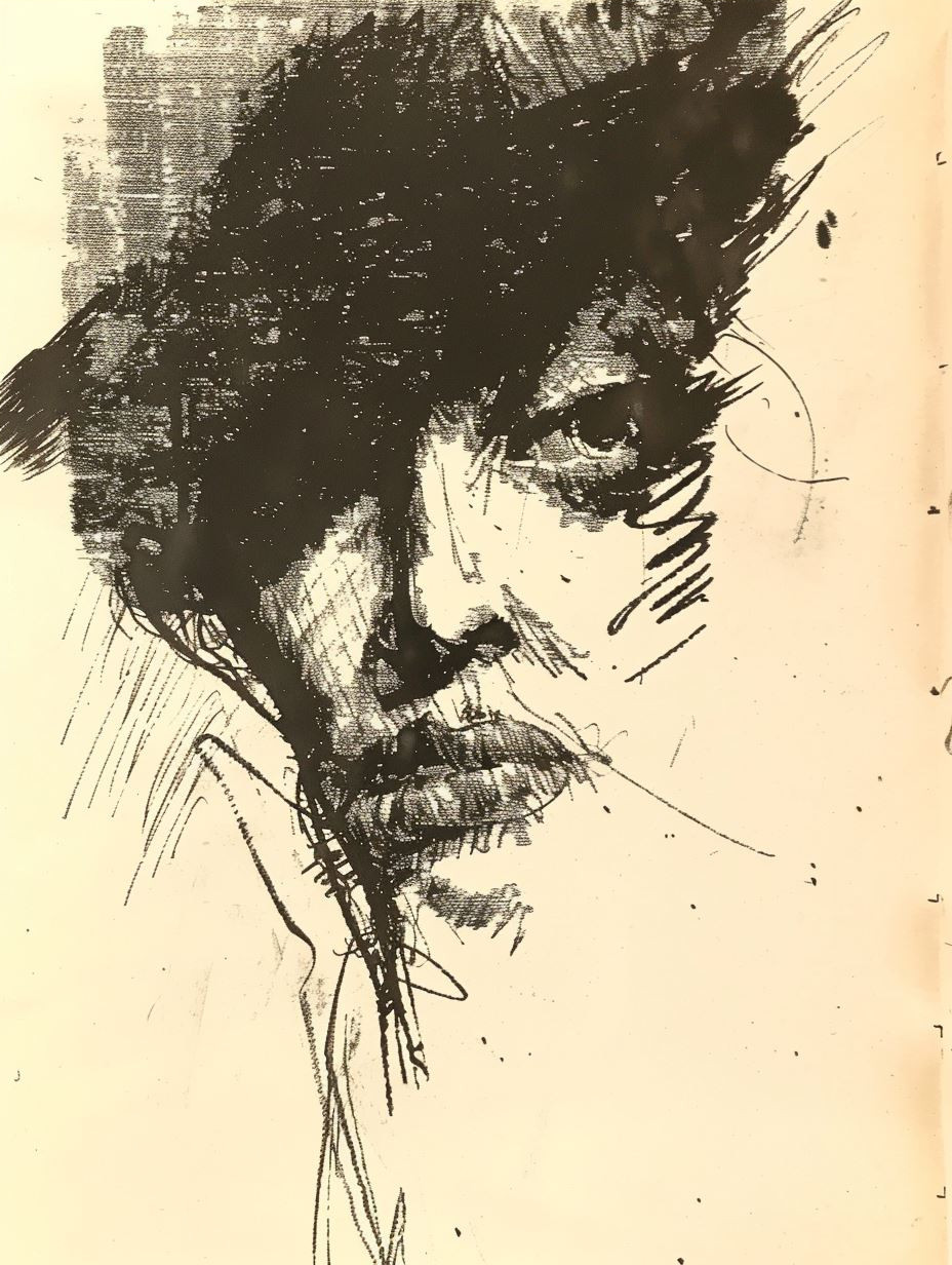Fragmented Ink Portrait Study