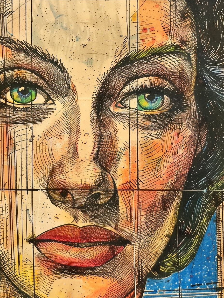 Intricate Ink Hatching Portrait