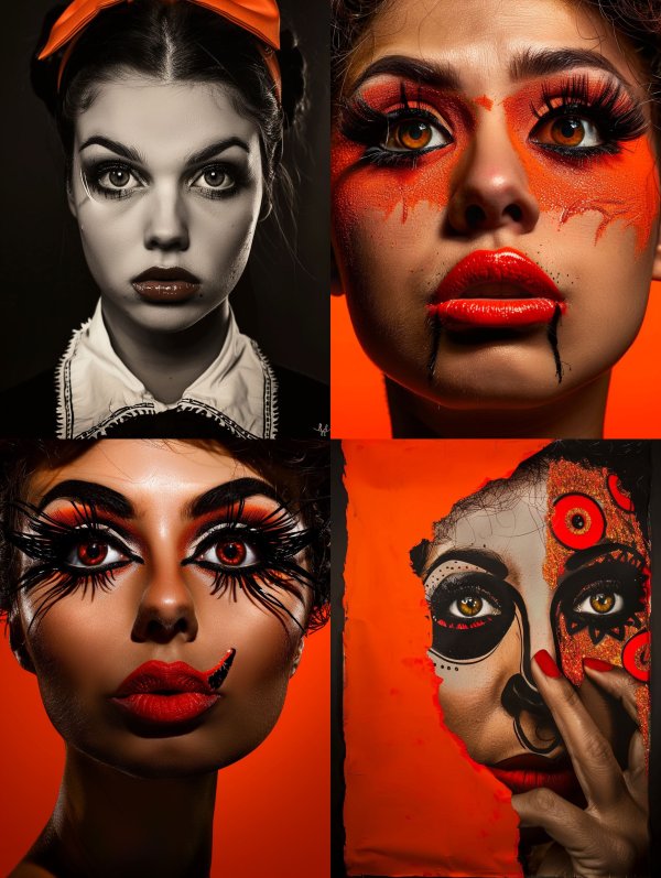 Crimson Accents in Monochrome Portrait