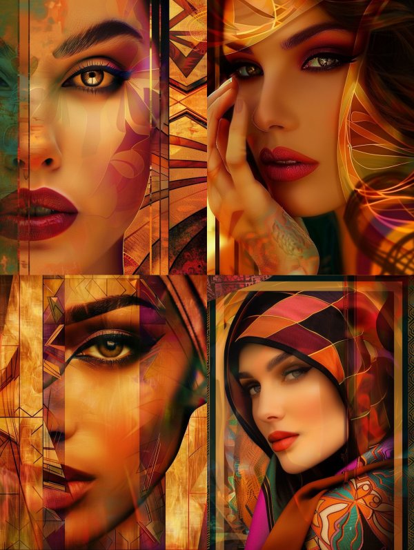 Golden Geometric Ethereal Portrait