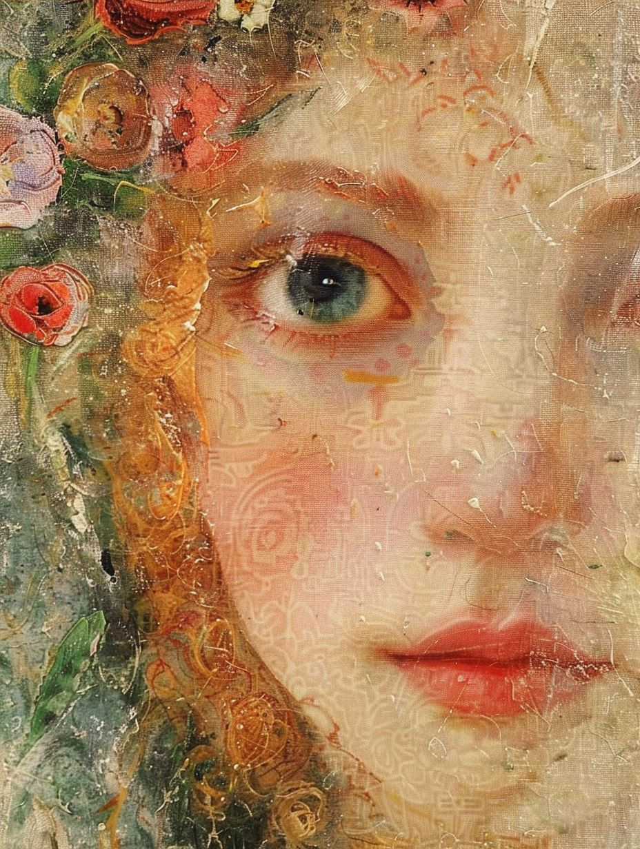Ethereal Impressionist Floral Portrait