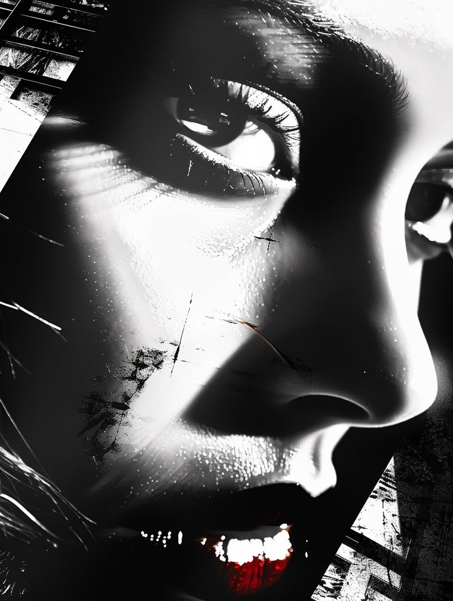 Noir Fragmented Digital Portrait